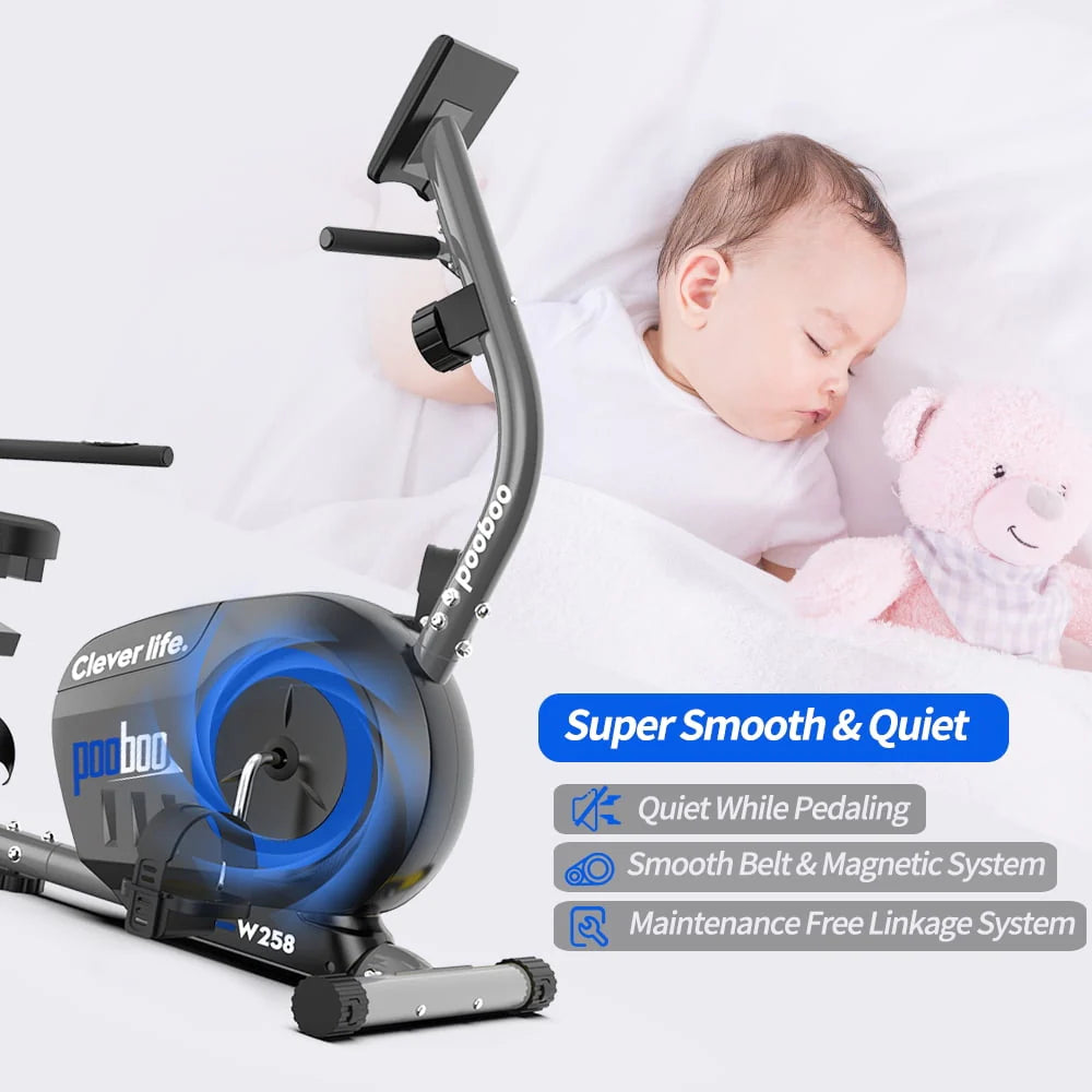 Magnetic Recumbent Exercise Bike 330lbs Blue X865155