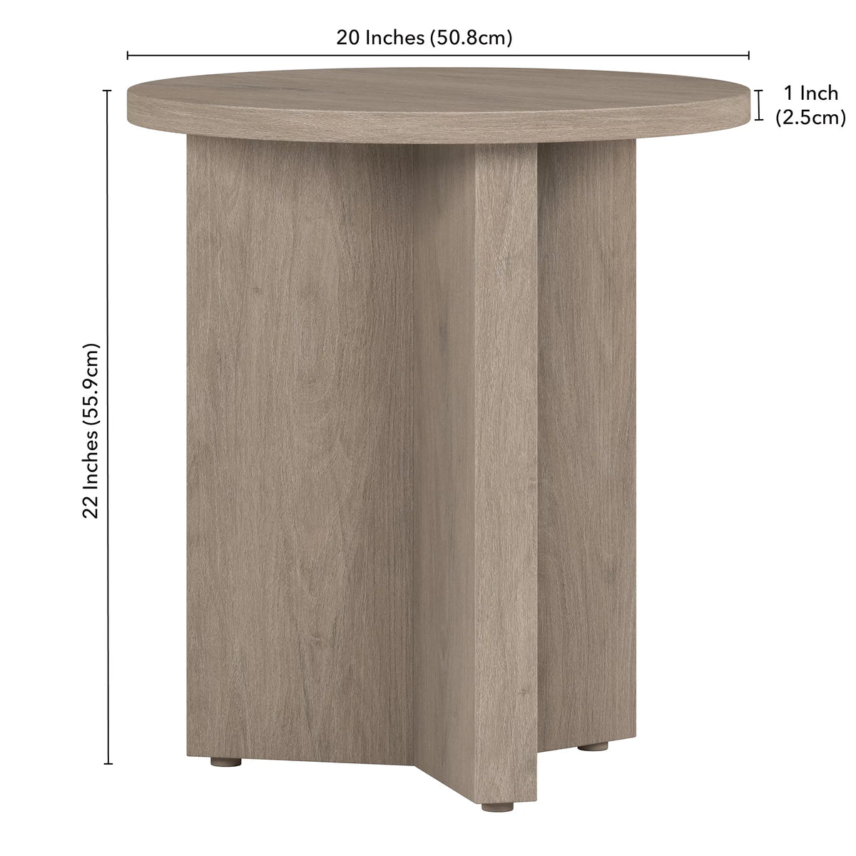 Antiqued Gray Oak Side Table C436640