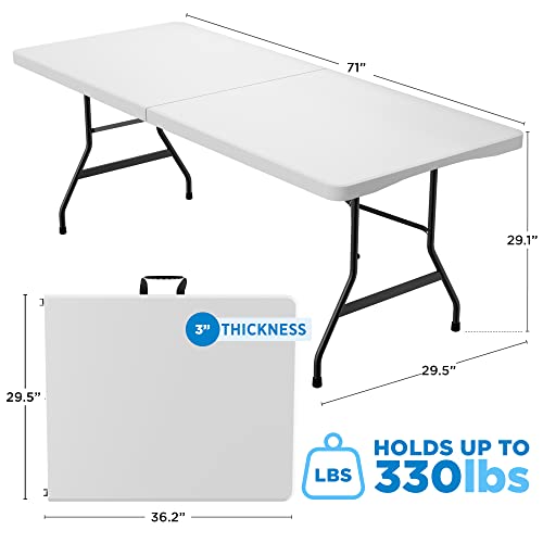 White Plastic Folding Table B829