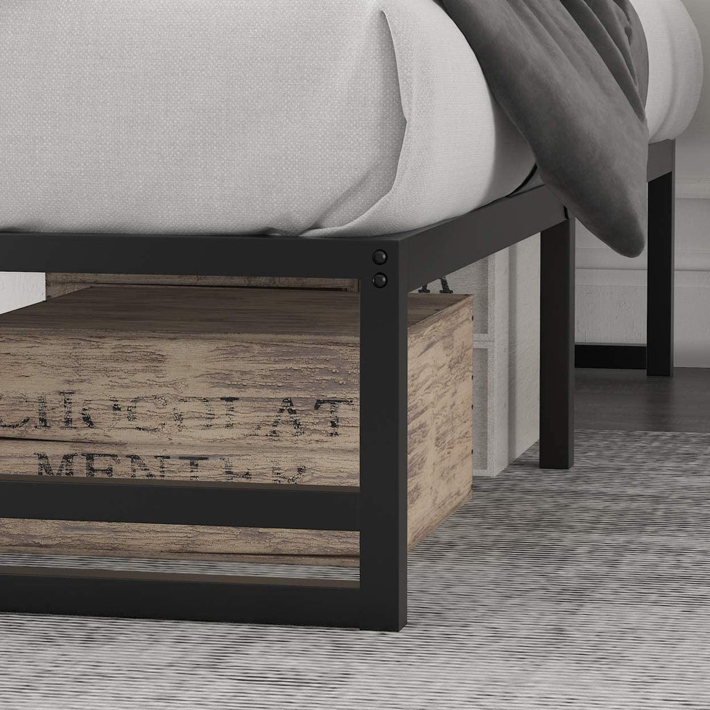 Queen Size Black Metal Platform Bed Frame M748838
