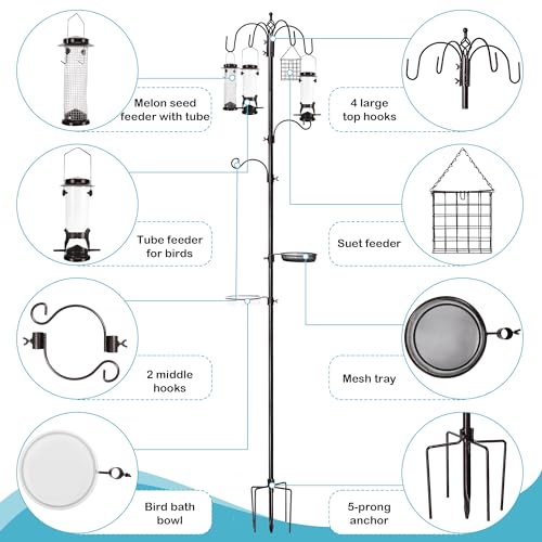 6-Hook Bird Feeding Station Kit with 4 Feeders X384