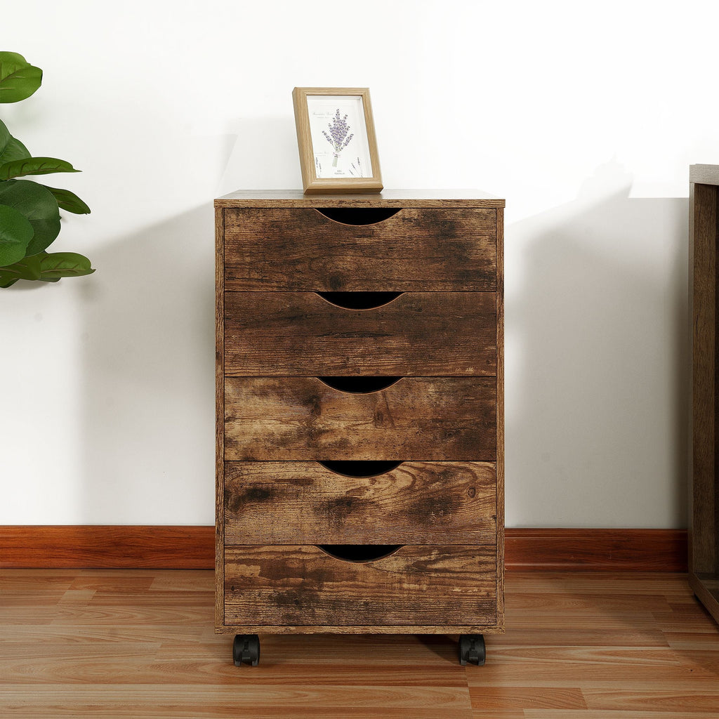 6 Drawer Grey Dresser with Wheels P13860