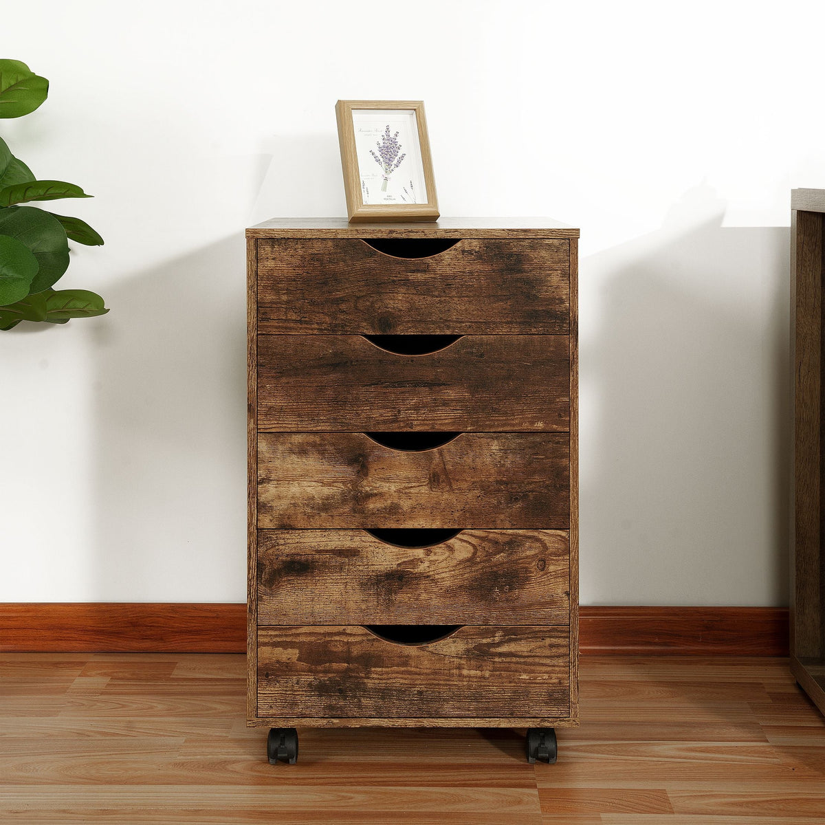 6 Drawer Grey Dresser with Wheels P13860