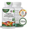 Organic Greens Fruits and Veggies Supplement with Ashwagandha 90 Tablets X319066