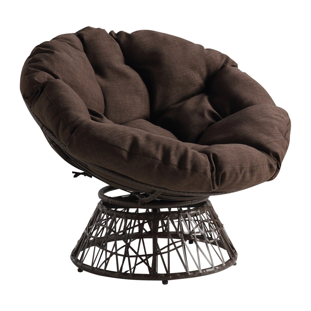 Brown Papasan Chair with Round Cushion S42415
