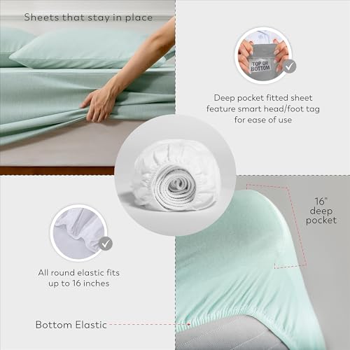 100% Cotton Percale 4-Piece Bed Sheets Set N21789