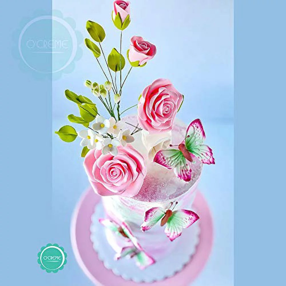Edible Sugar Paste Hibiscus Flower Set of 3 Deep Red A55753
