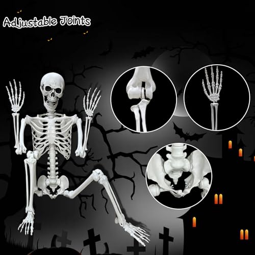 5.4Ft Posable Life Size Human Skeleton with Movable Joints N177178