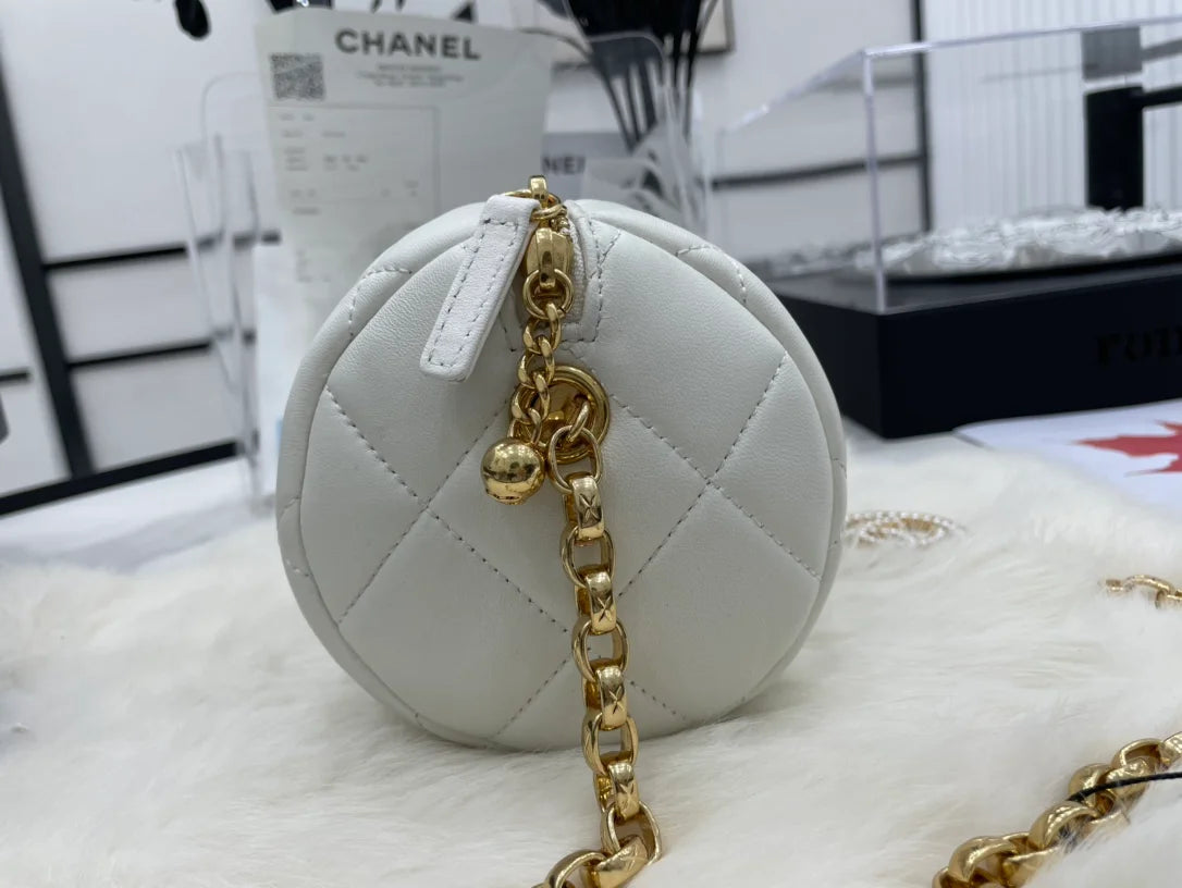 White Mini Bowling Bag M3767