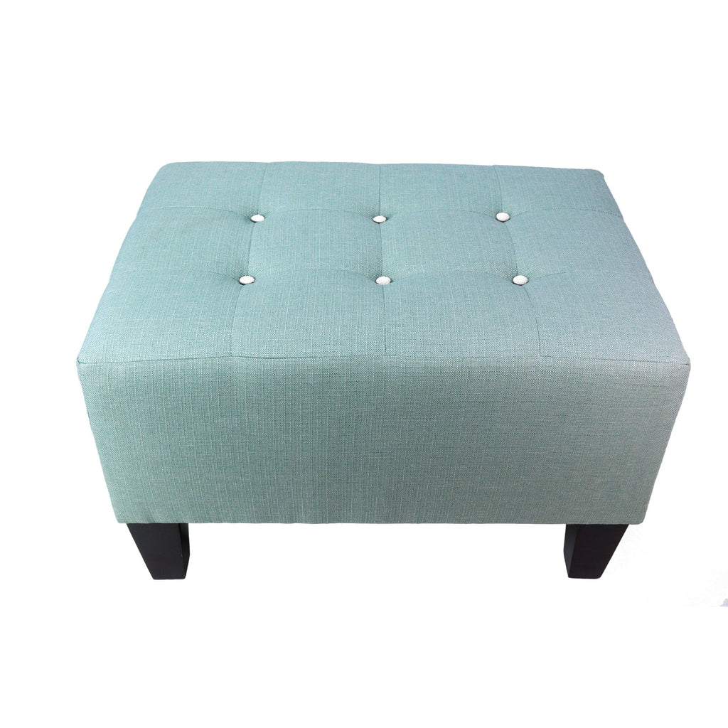 Sea Mist Button Tufted Upholstered Ottoman E50734