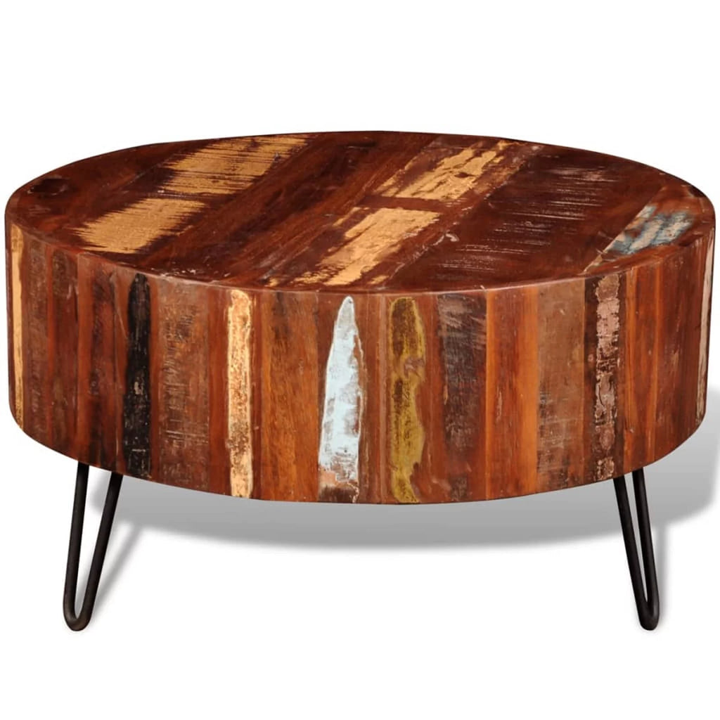Solid Reclaimed Wood Round Coffee Table I4575