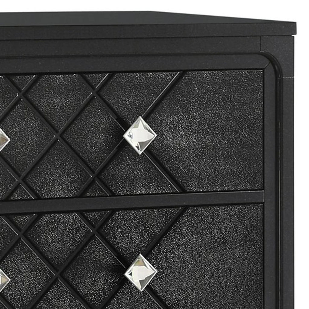 Black 5 Drawer Tall Dresser I55320