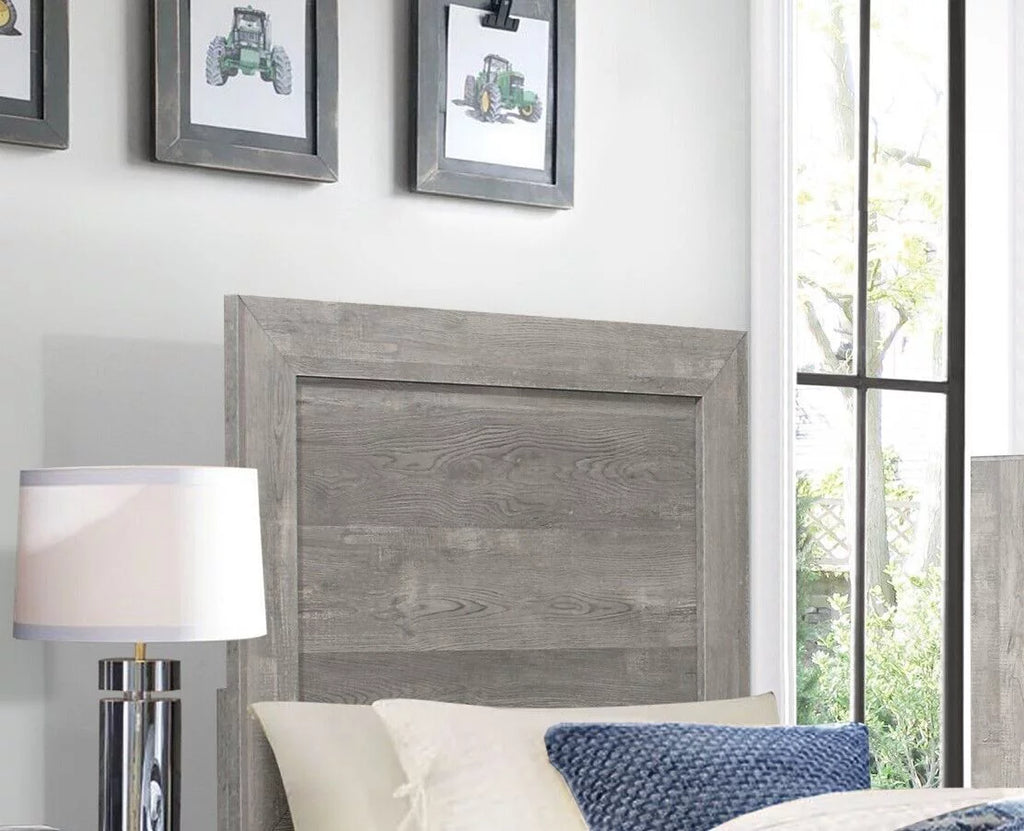 Gray Twin Size Bed and 2 Nightstands 3pc Set P212
