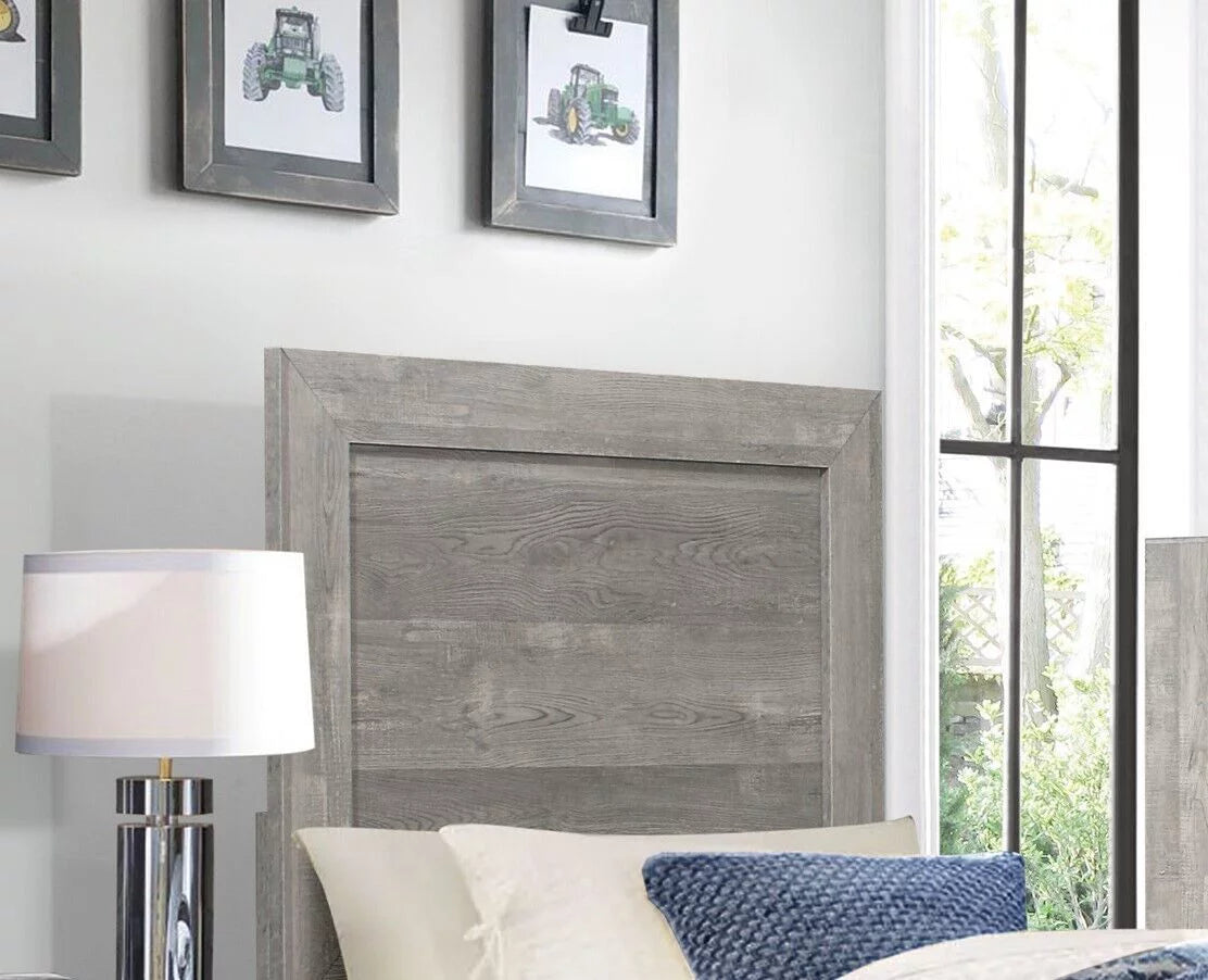 Gray Twin Size Bed and 2 Nightstands 3pc Set P212