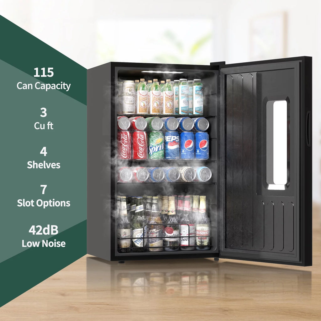 115 Can 3 Cu.ft Beverage Refrigerator and Cooler H828