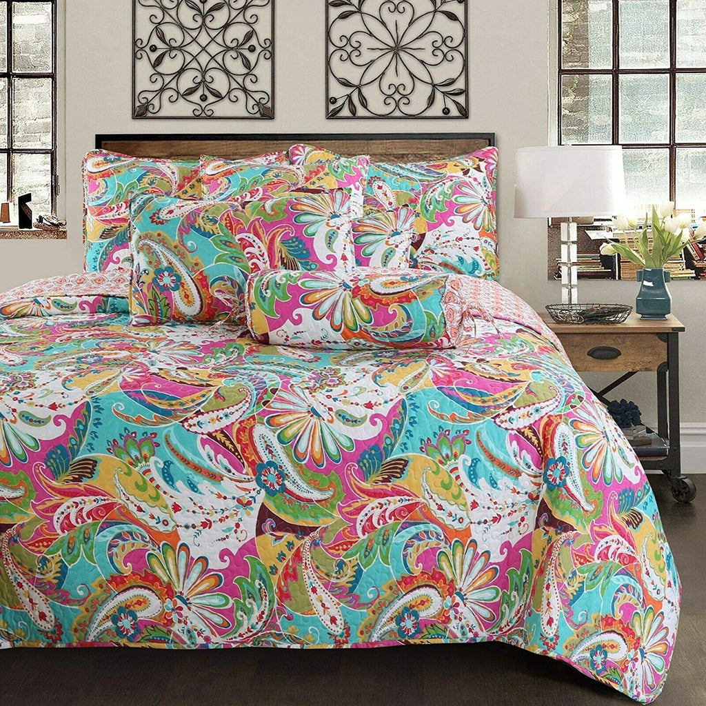 3 Piece Microfiber Reversible Quilt Bedding Set, Queen D512123