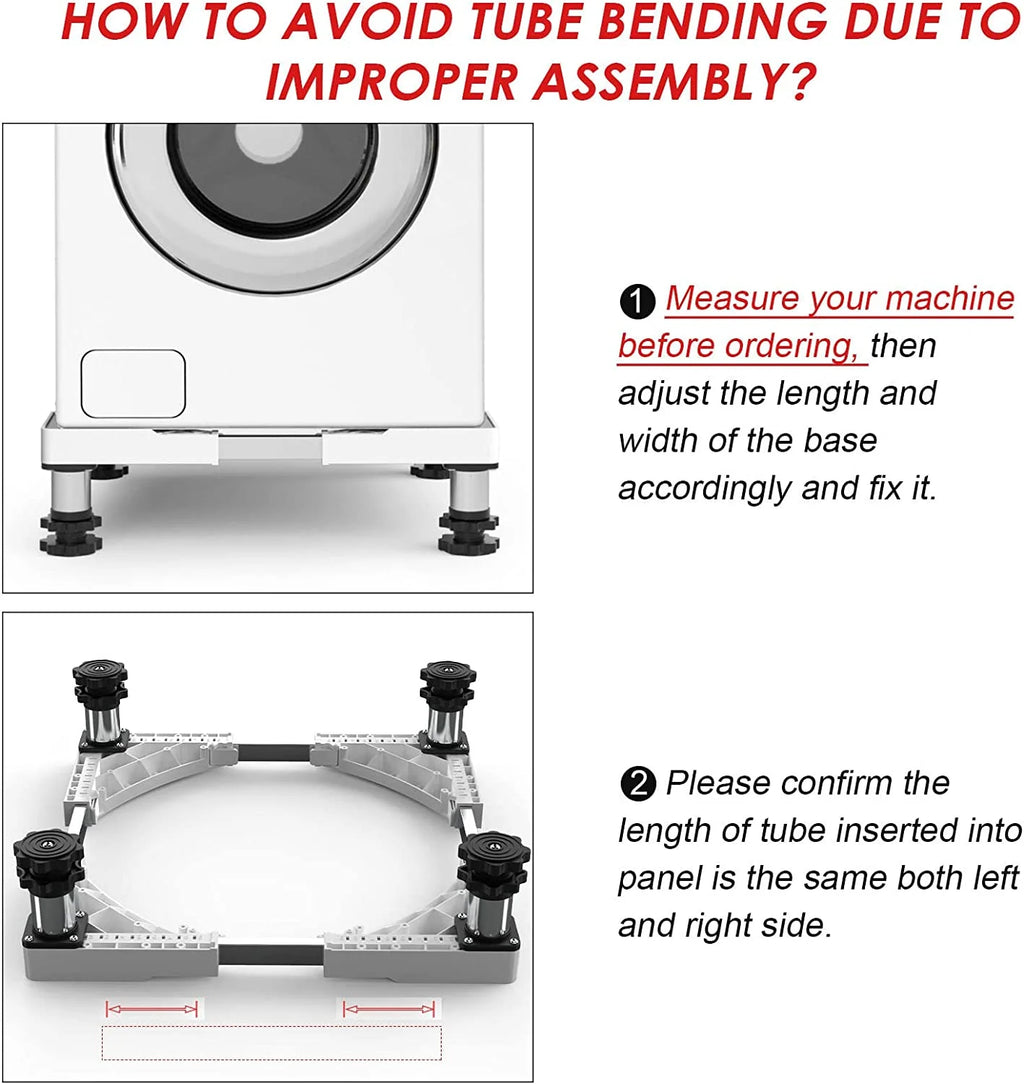Adjustable Mini Fridge and Washer Stand with 4 Heavy Duty Feet Y505688