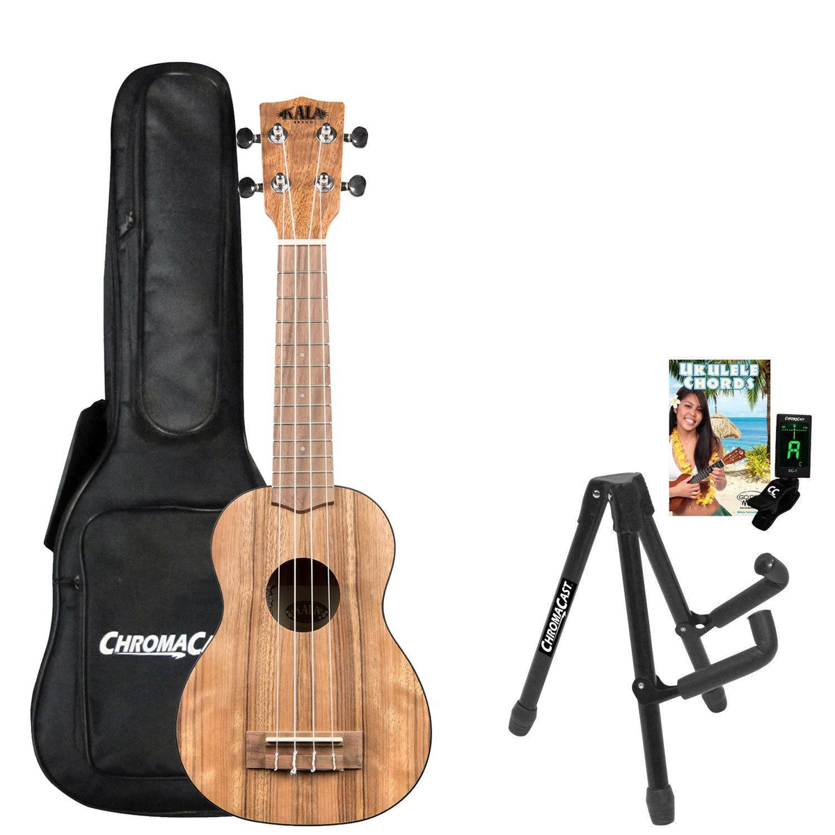 Soprano Ukulele with Stand, Tuner, Gig Bag & Chord Guide F291