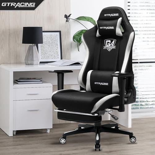 Fabric Breathable Big and Tall Ergonomic Gaming Chair with Footrest Z268