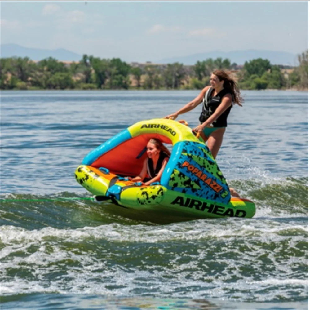 Inflatable PVC Towable Water Tube, Green 3 Person V3330