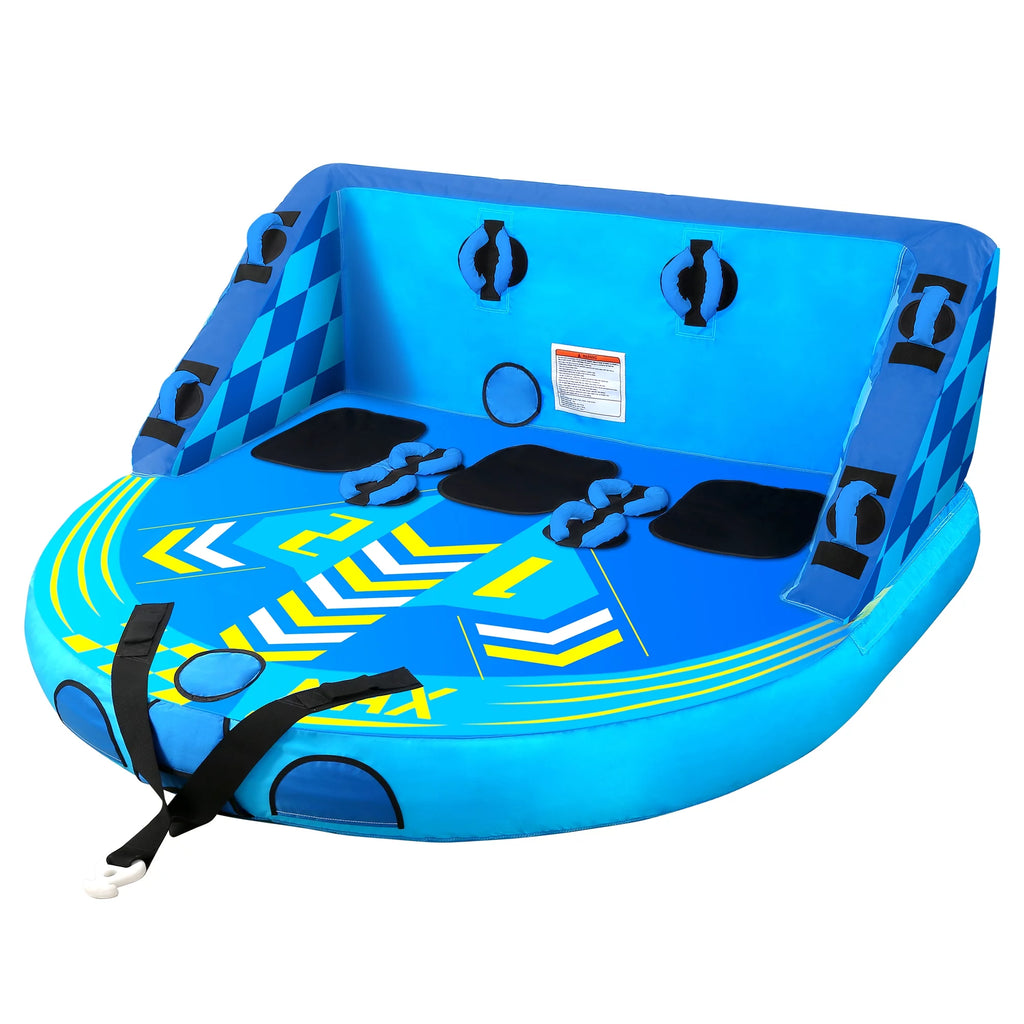 3 Person Inflatable Towable Tube with EVA Foam Seat Pads D66899
