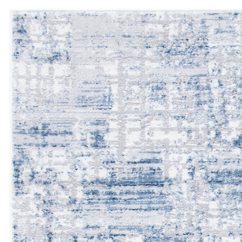 Navy Light Grey Abstract Area Rug 8' x 10' R9458