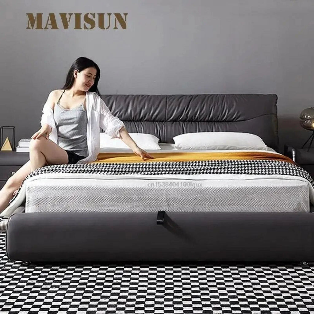 Leather Double Bed W69459