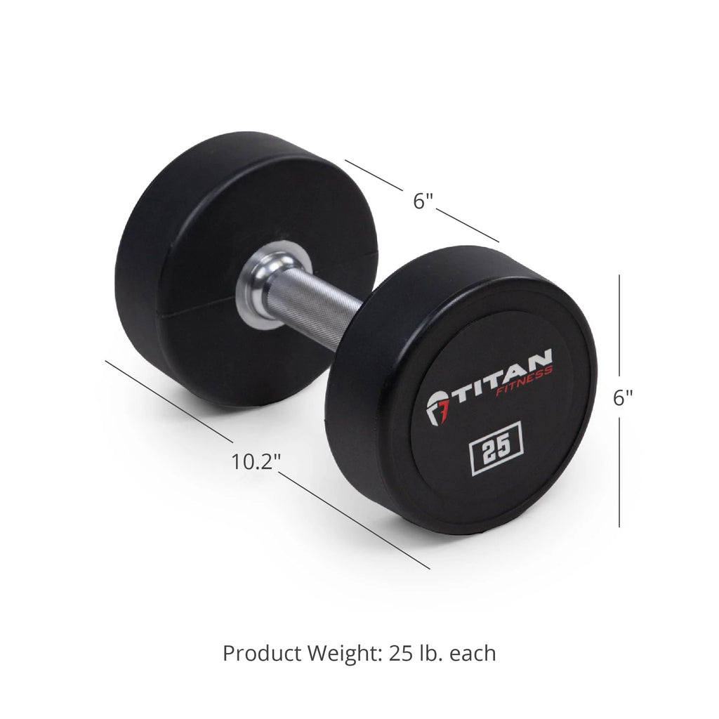 25 lb. Pair Round Urethane Dumbbells E5207