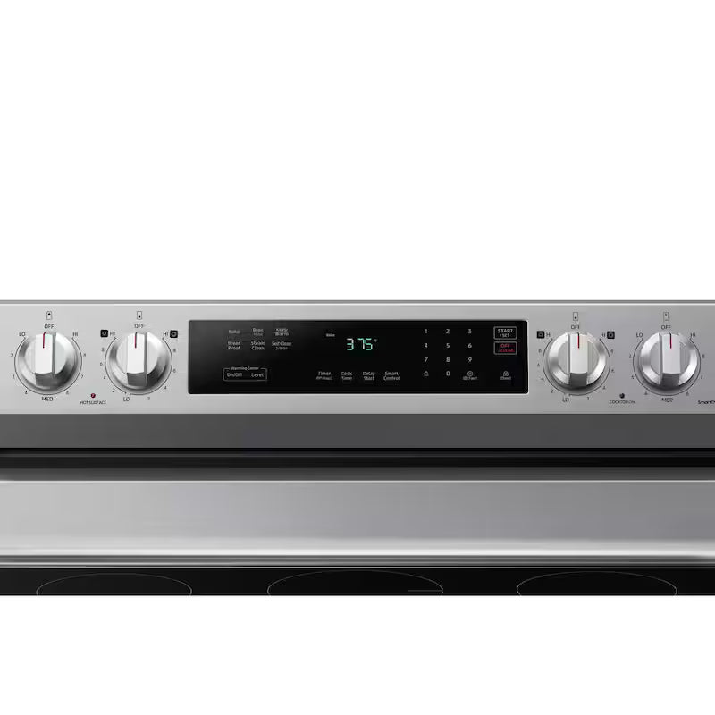 6.3 cu. ft. Smart Freestanding Electric Range with Rapid Boil and Self Clean in Stainless Steel V977368