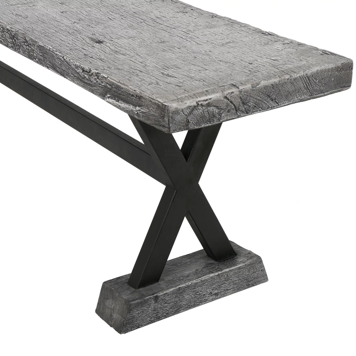 Grey Concrete and Steel Dining Bench J985