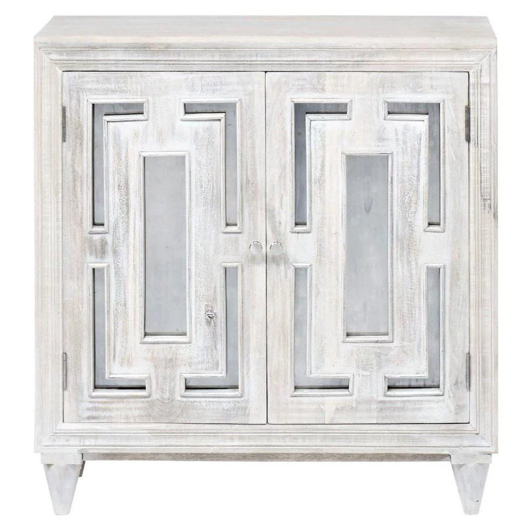 40" Square Whitewash Accent Cabinet J4427