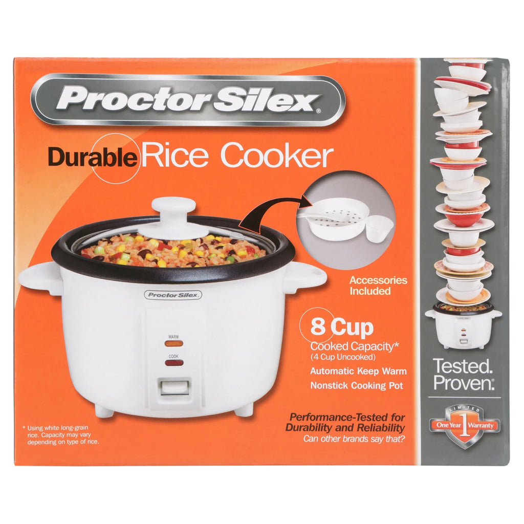 White 8 Cups Rice Cooker & Food Steamer M178