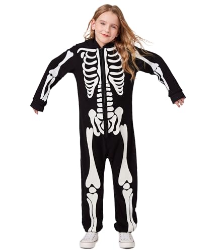 Skeleton Costume Glow in Dark Skull Onesie K189