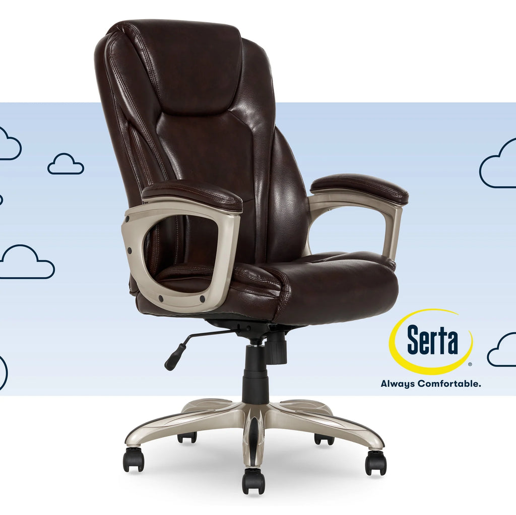 Black Bonded Leather Office Chair with Memory Foam D7889