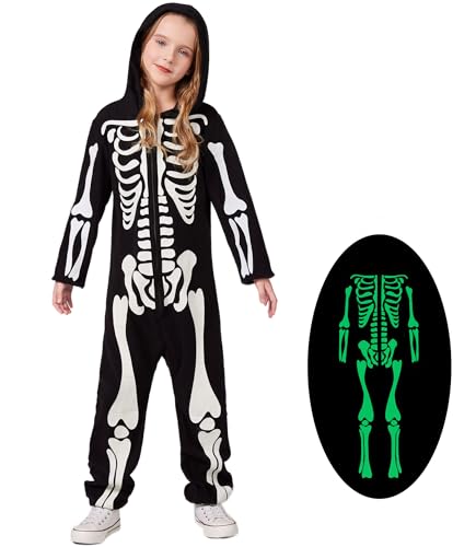 Skeleton Costume Glow in Dark Skull Onesie K189