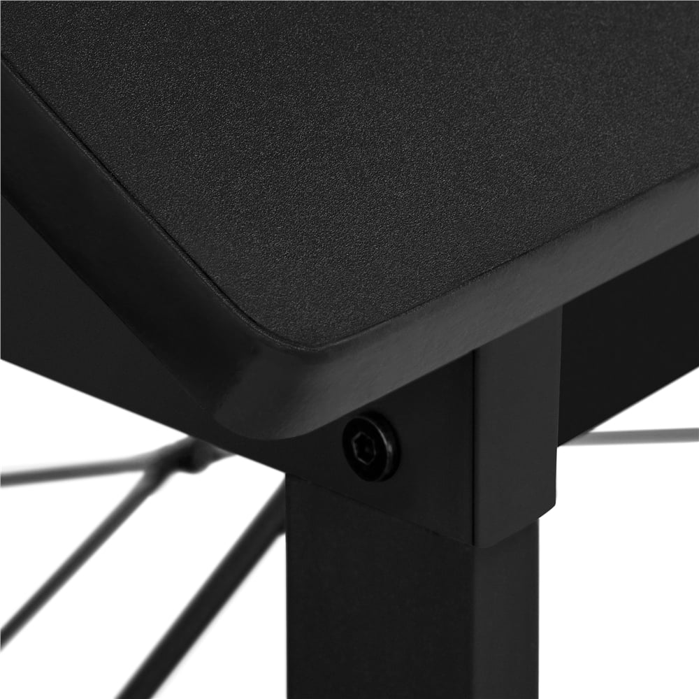 Black Height-Adjustable Drafting Table and Mesh Office Chair Set L979