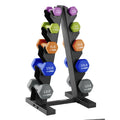 3, 5, 8, 10, & 12 lb Neoprene Hexagon Dumbbell Weight Set with Stand Y2682