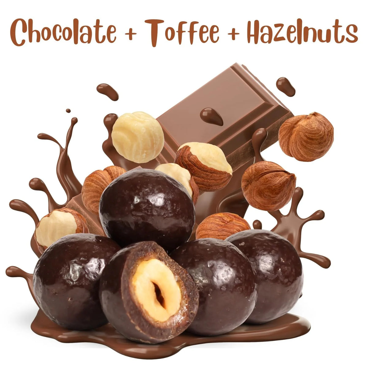 Dark Chocolate Covered Toffee Coated Hazelnuts 5 lbs N1563