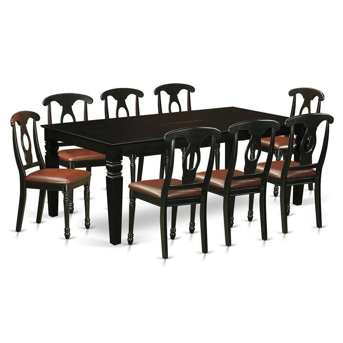 9-piece Wood Dining Table and Chairs in Black G264172