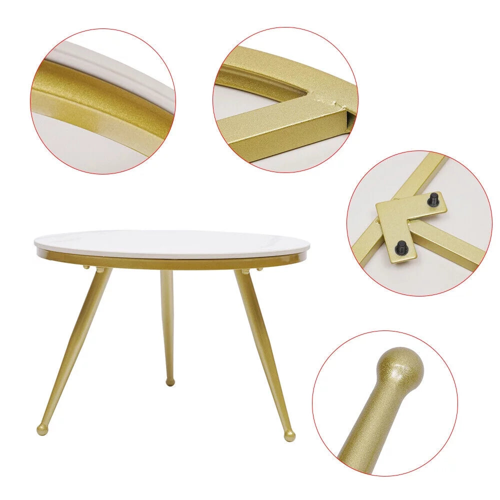 Round White Marble Coffee Table U939291