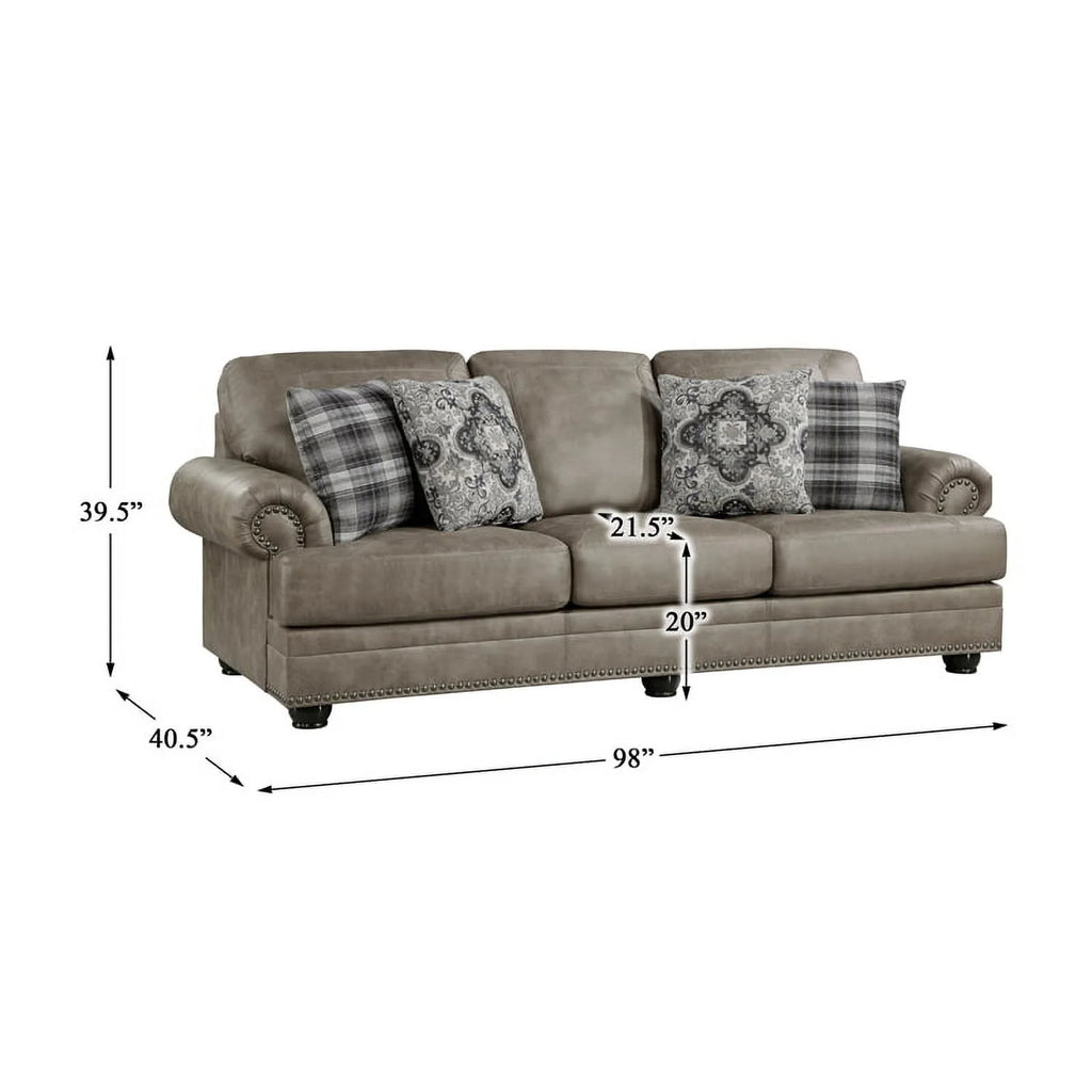 Microfiber Sofa in Mushroom Brown N82004