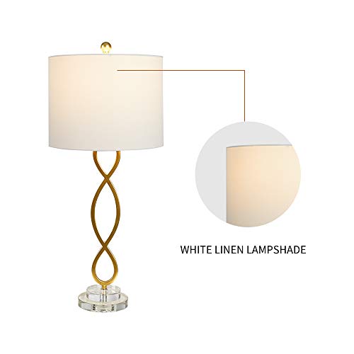 30" Brass Gold Table Lamps Set of 2 V962