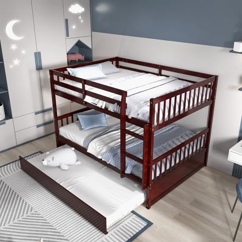 White Twin Over Twin Bunk Bed with Trundle T44003
