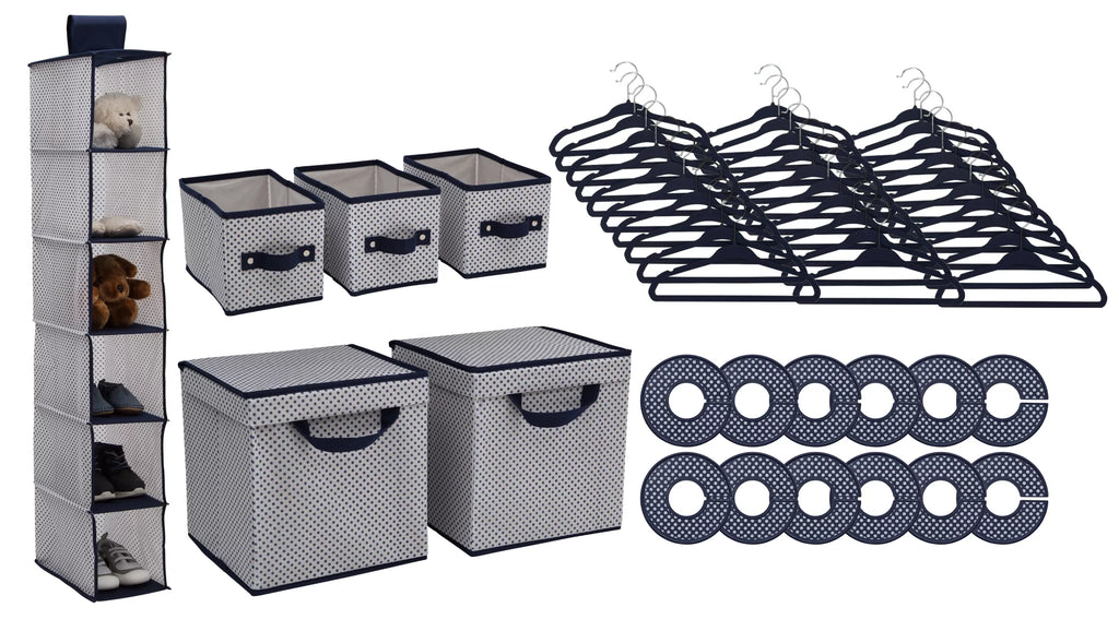 Navy 48 Piece Nursery Storage Set U94623