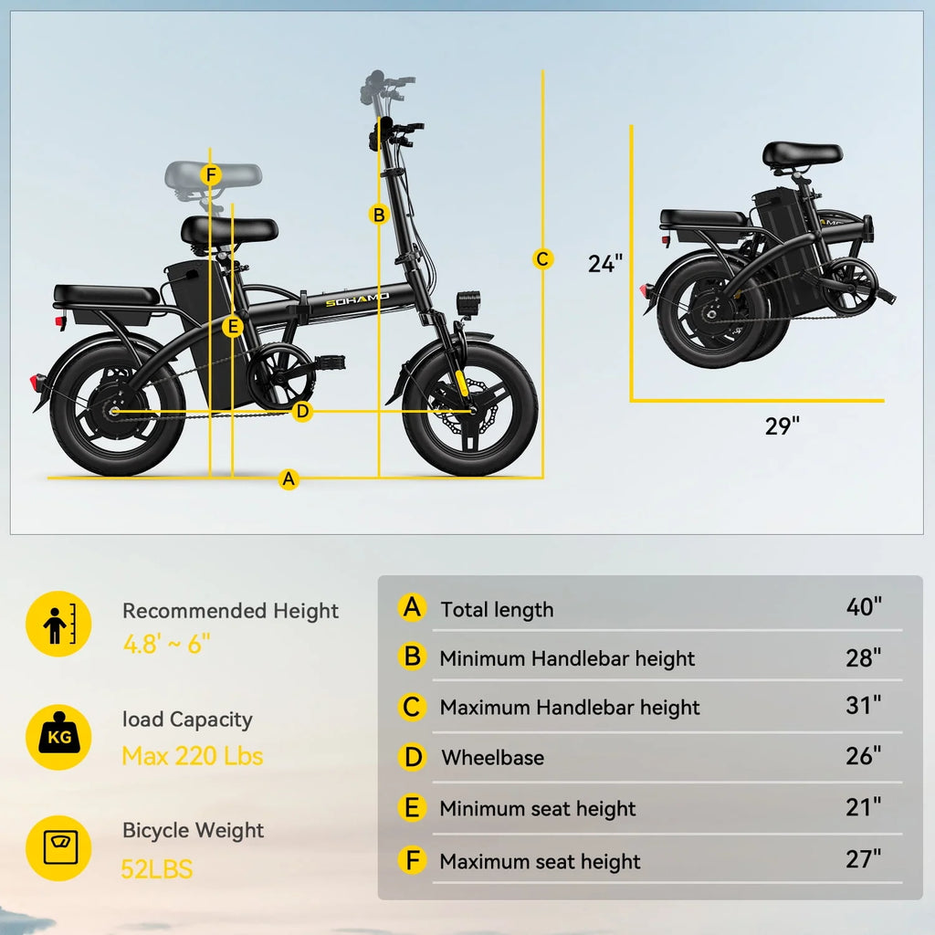 Folding Electric Bike 400W Motor 36V 15Ah Battery Q25217
