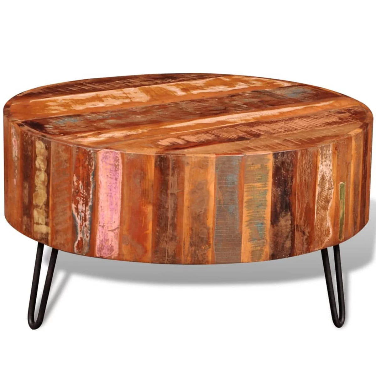 Solid Reclaimed Wood Round Coffee Table I4575