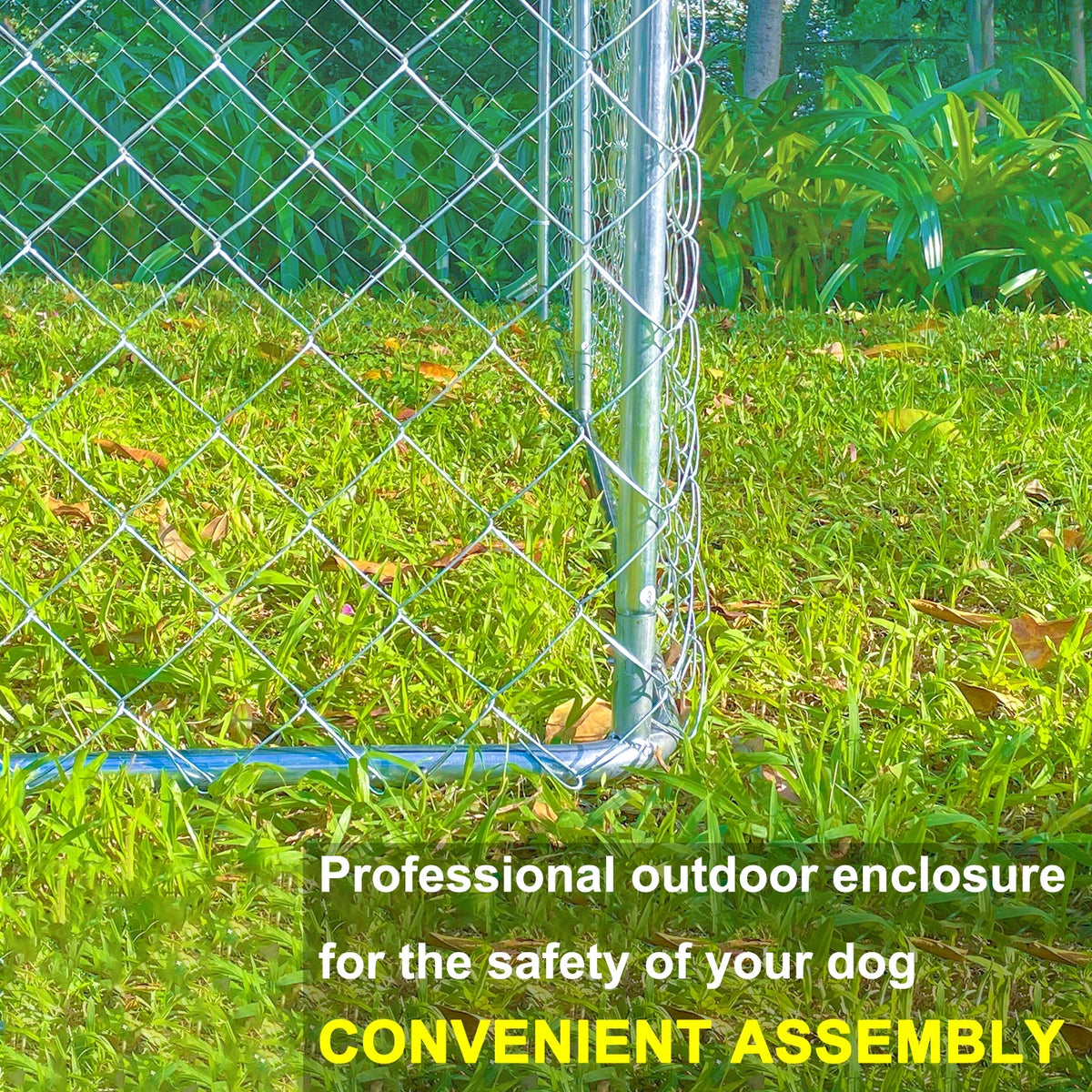 10ft x 10ft Metal Dog Kennel with Roof N98051