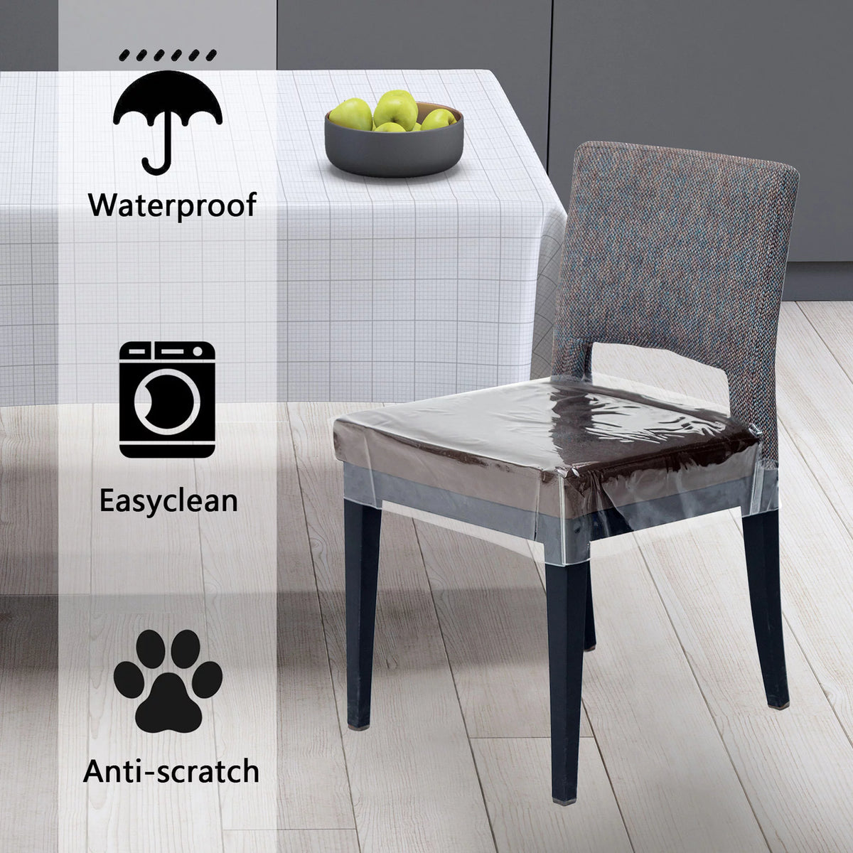 4-Pack Waterproof Vinyl Dining Chair Cover M25982