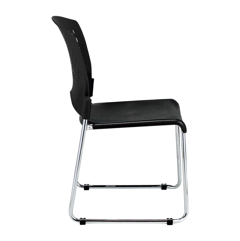Black Plastic Stackable Guest Chair Set of 4 Y609