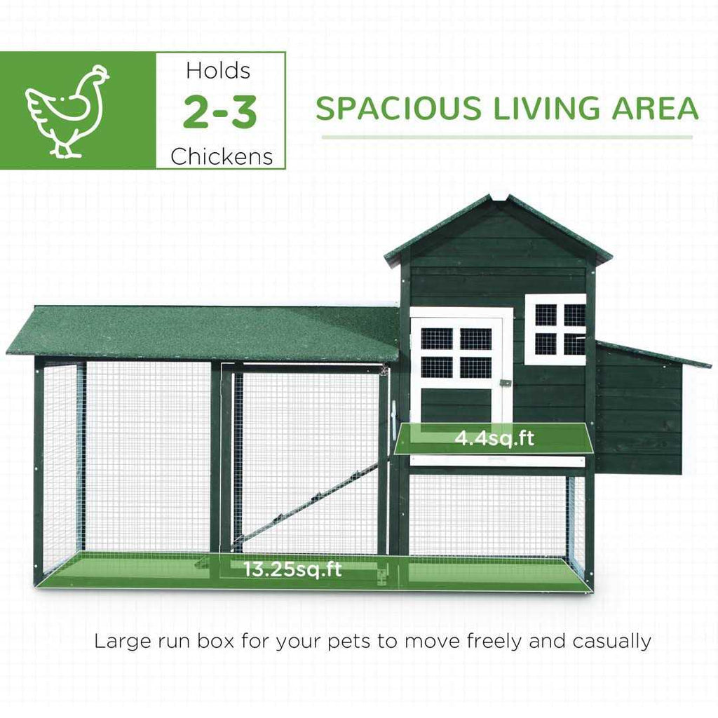 Wooden Chicken Coop with Run Nesting Box W9282
